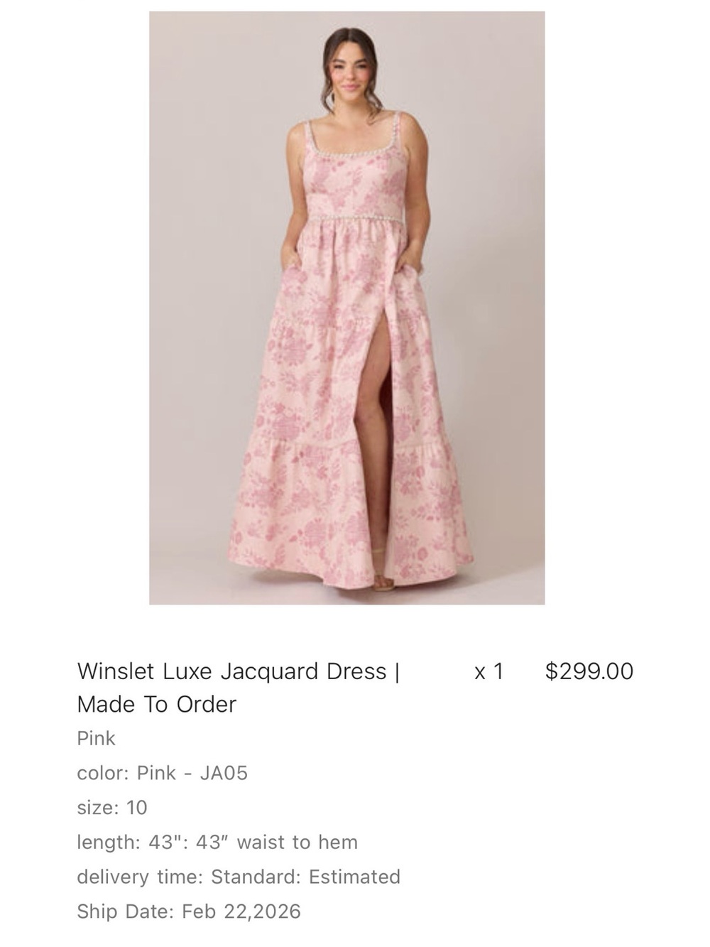 Revelry Pink Jacquard Winslet Luxe Wedding Dress
